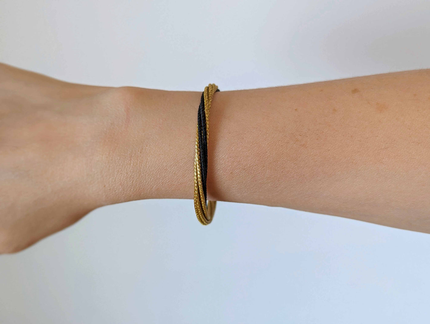Bracelet en Or Végétal et plaqué Or - Capim Dourado - Couleur - Noir