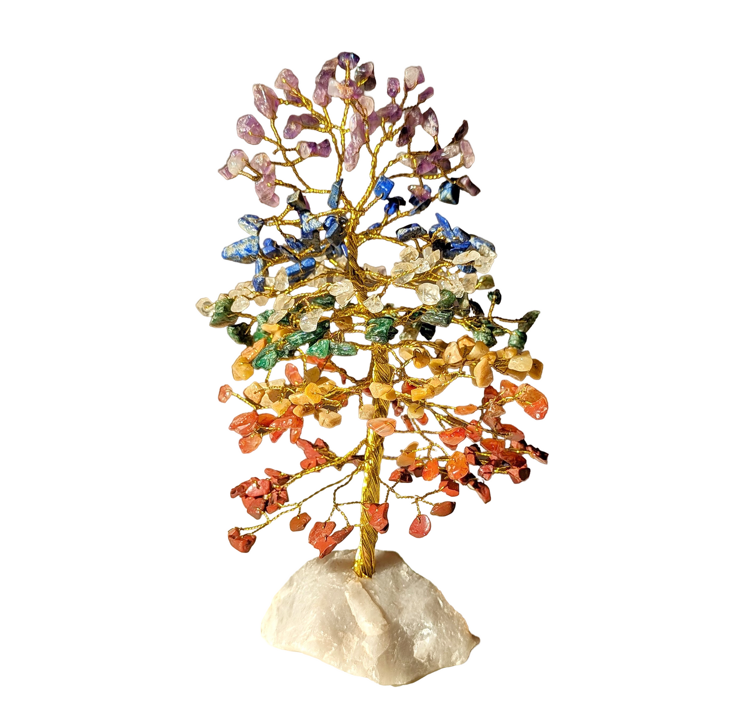 arbre de vie en pierres naturelles et quartz - lithothérapie : 7 chakras