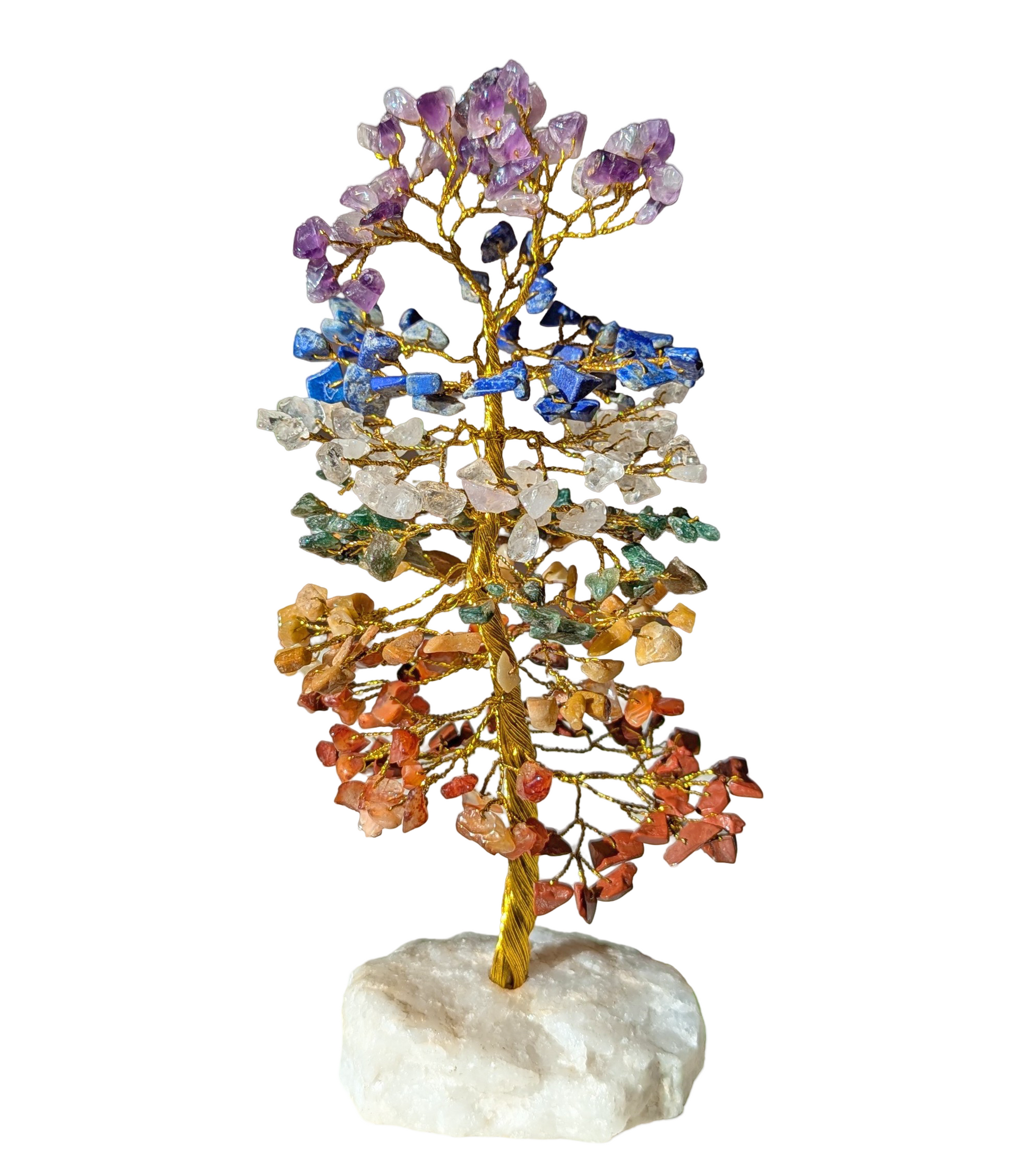 arbre de vie en pierres naturelles et quartz - lithothérapie : 7 chakras