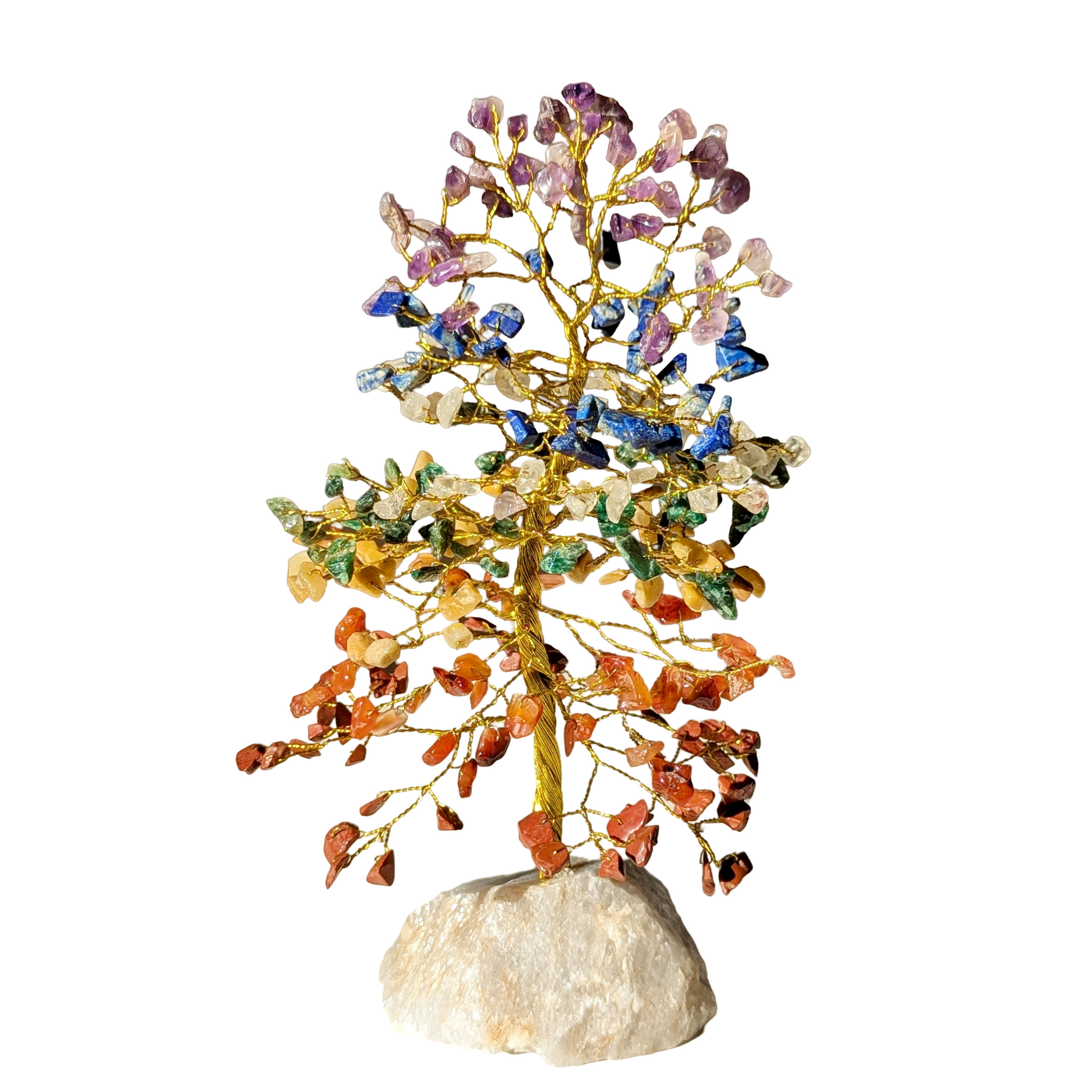 Arbre de Vie en Pierres Naturelles et Quartz - Lithothérapie : 7 chakras