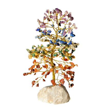 Arbre de Vie en Pierres Naturelles et Quartz - Lithothérapie : 7 chakras