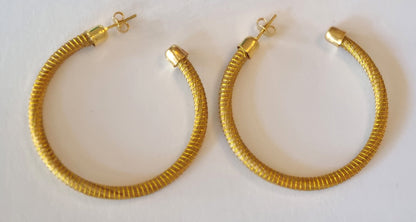 Boucles d'oreilles Créoles en Or Végétal et plaqué Or - Capim Dourado - DORINOR