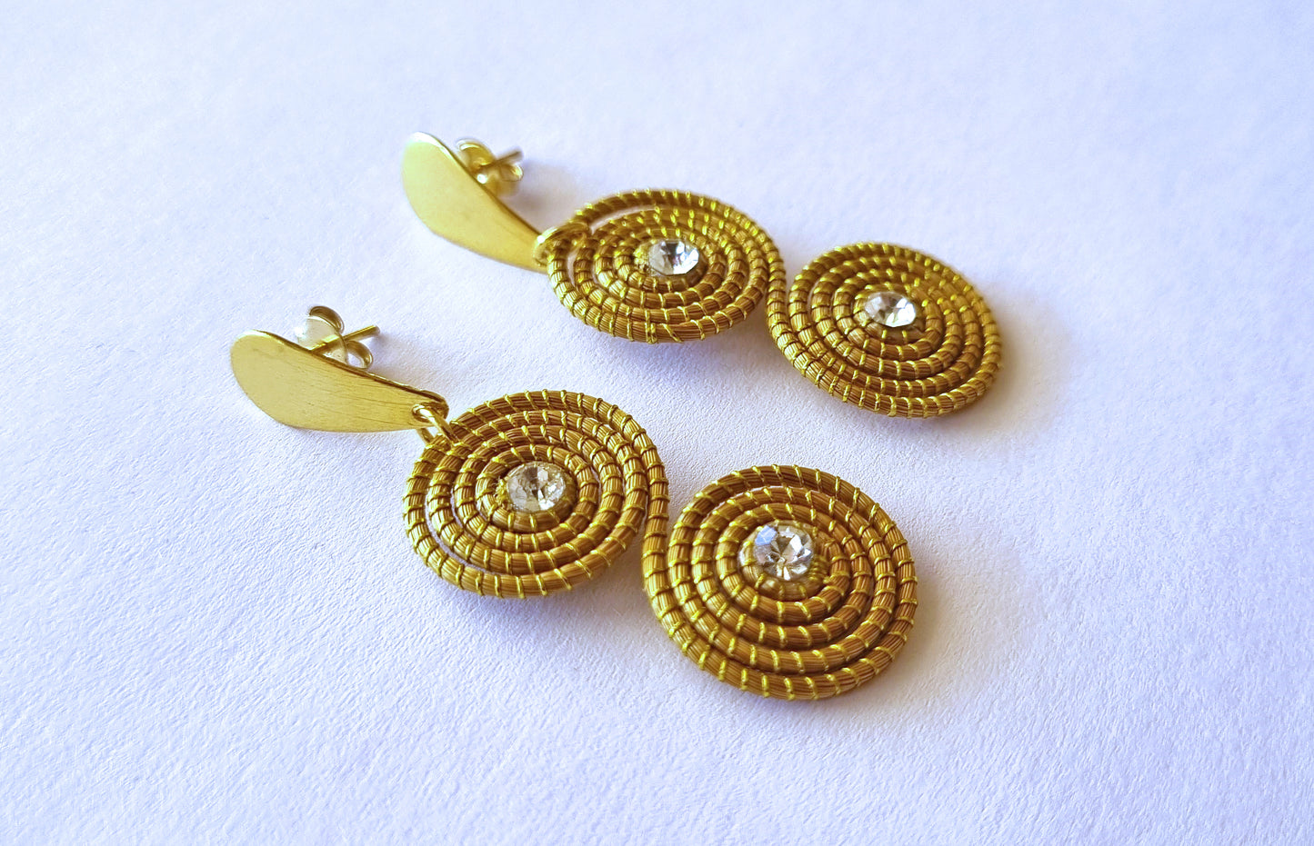 Boucles d'oreilles en Or Végétal et plaqué Or - Capim Dourado - DORINOR