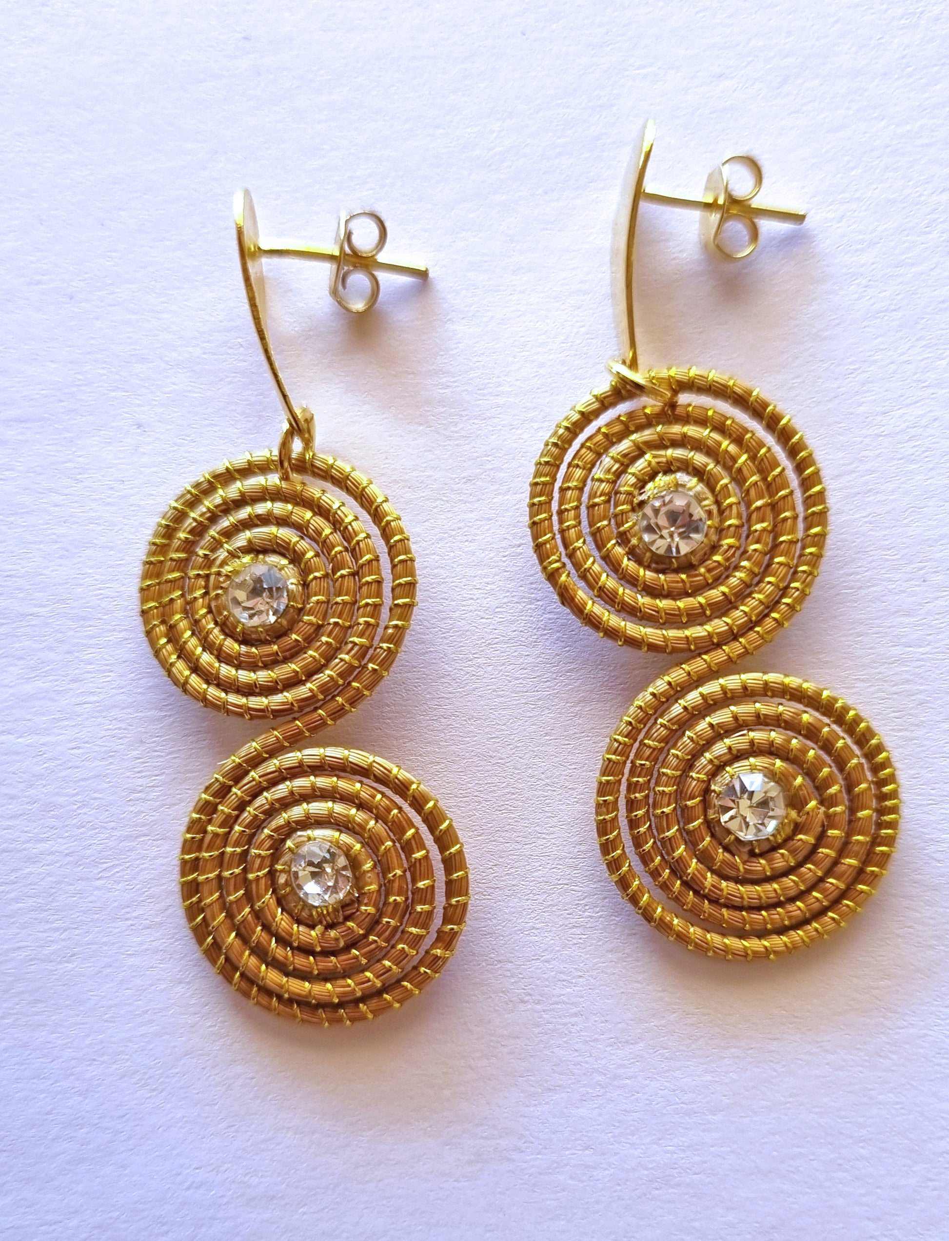 Boucles d'oreilles en Or Végétal et plaqué Or - Capim Dourado - DORINOR