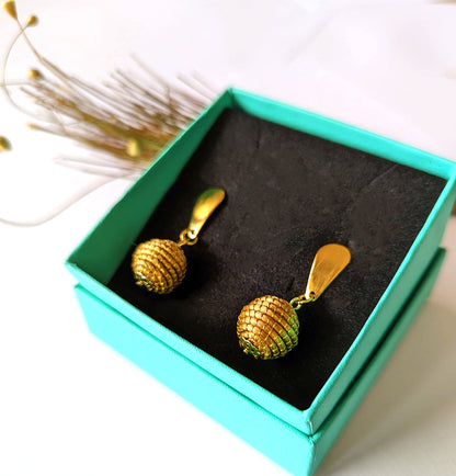 Boucles d'oreilles en Or Végétal et plaqué Or - Capim Dourado - DORINOR