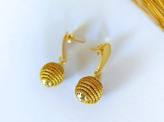 Boucles d'oreilles en Or Végétal et plaqué Or - Capim Dourado - DORINOR