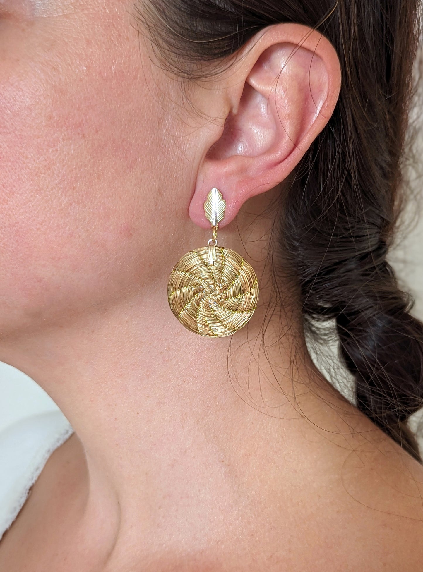 Boucles d'oreilles en Or Végétal et plaqué Or - Capim Dourado - DORINOR