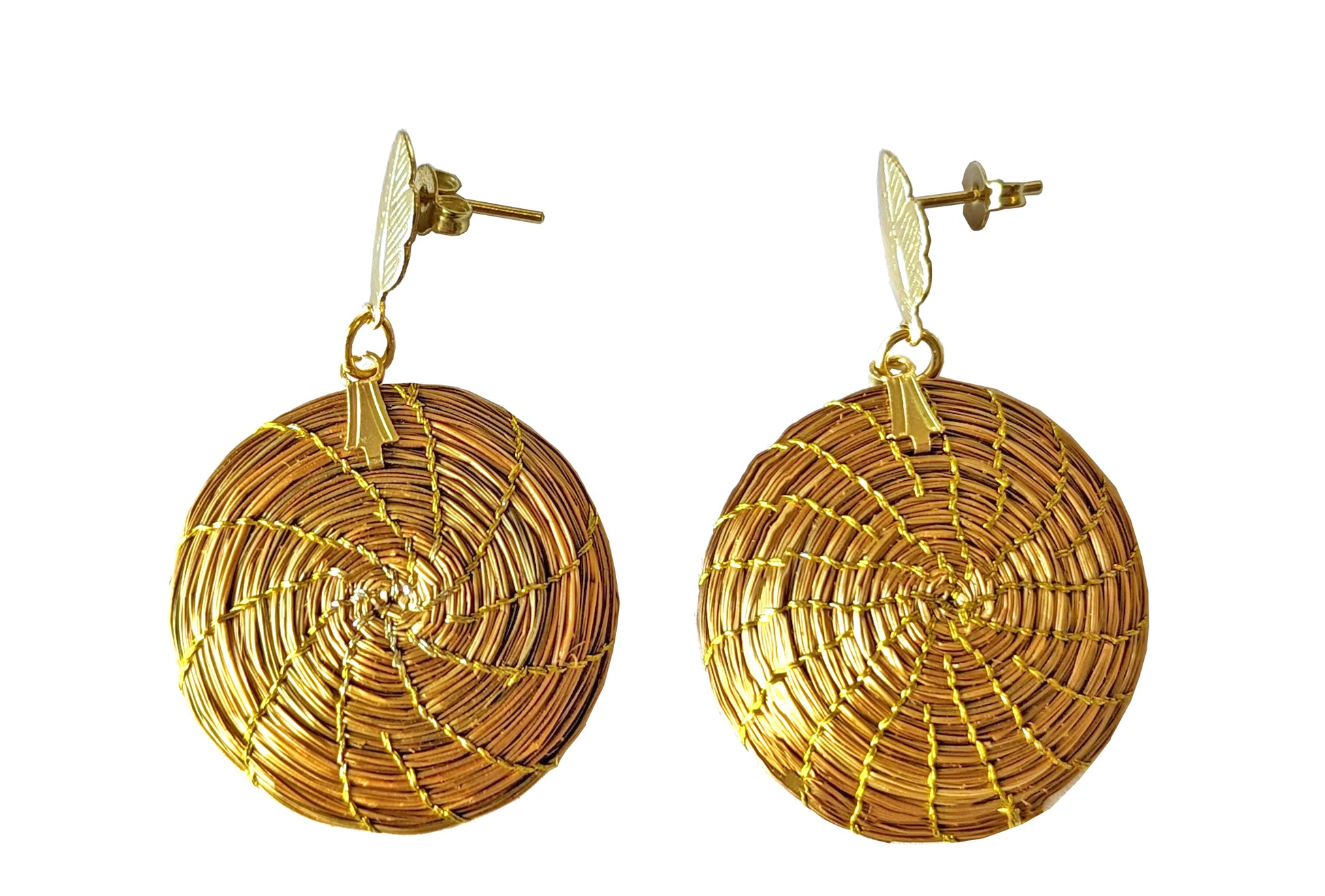 Boucles d'oreilles en Or Végétal et plaqué Or - Capim Dourado - DORINOR