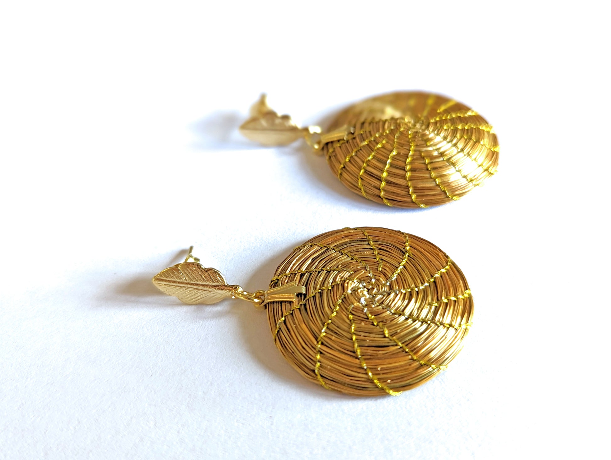 Boucles d'oreilles en Or Végétal et plaqué Or - Capim Dourado - DORINOR