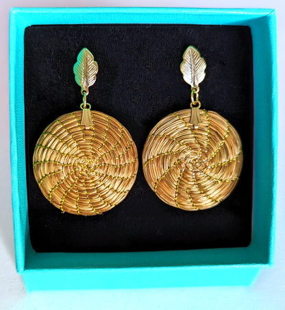 Boucles d'oreilles en Or Végétal et plaqué Or - Capim Dourado - DORINOR