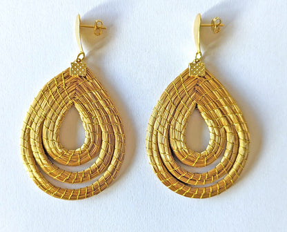 Boucles d'oreilles en Or Végétal et plaqué Or - Capim Dourado - DORINOR