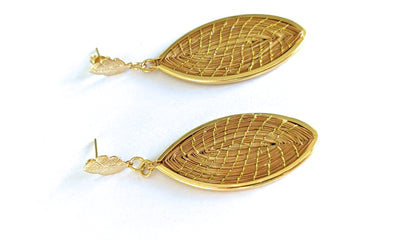 Boucles d'oreilles en Or Végétal et plaqué Or - Capim Dourado - DORINOR