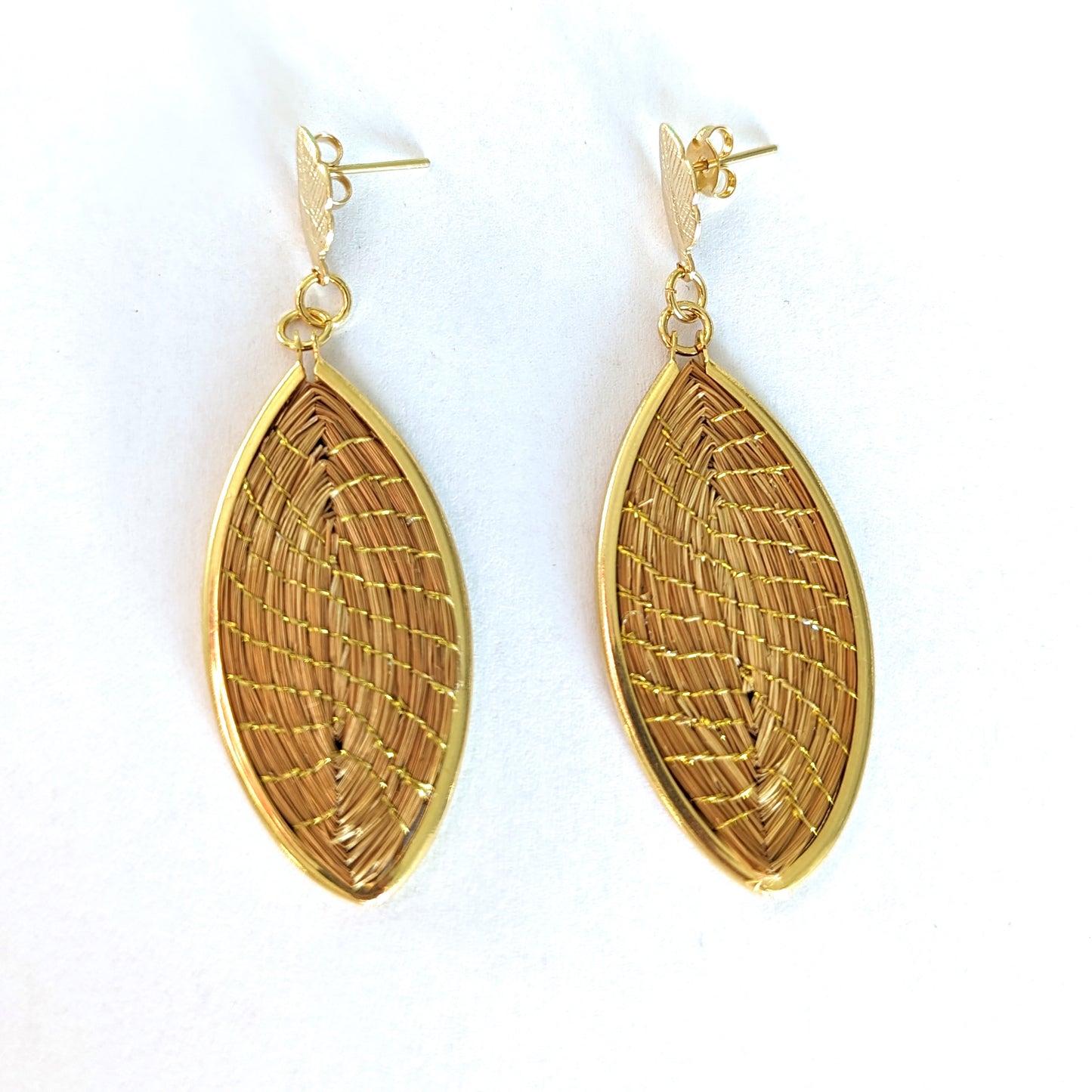 Boucles d'oreilles en Or Végétal et plaqué Or - Capim Dourado - DORINOR