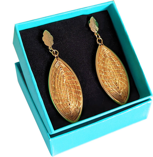 Boucles d'oreilles en Or Végétal et plaqué Or - Capim Dourado - DORINOR