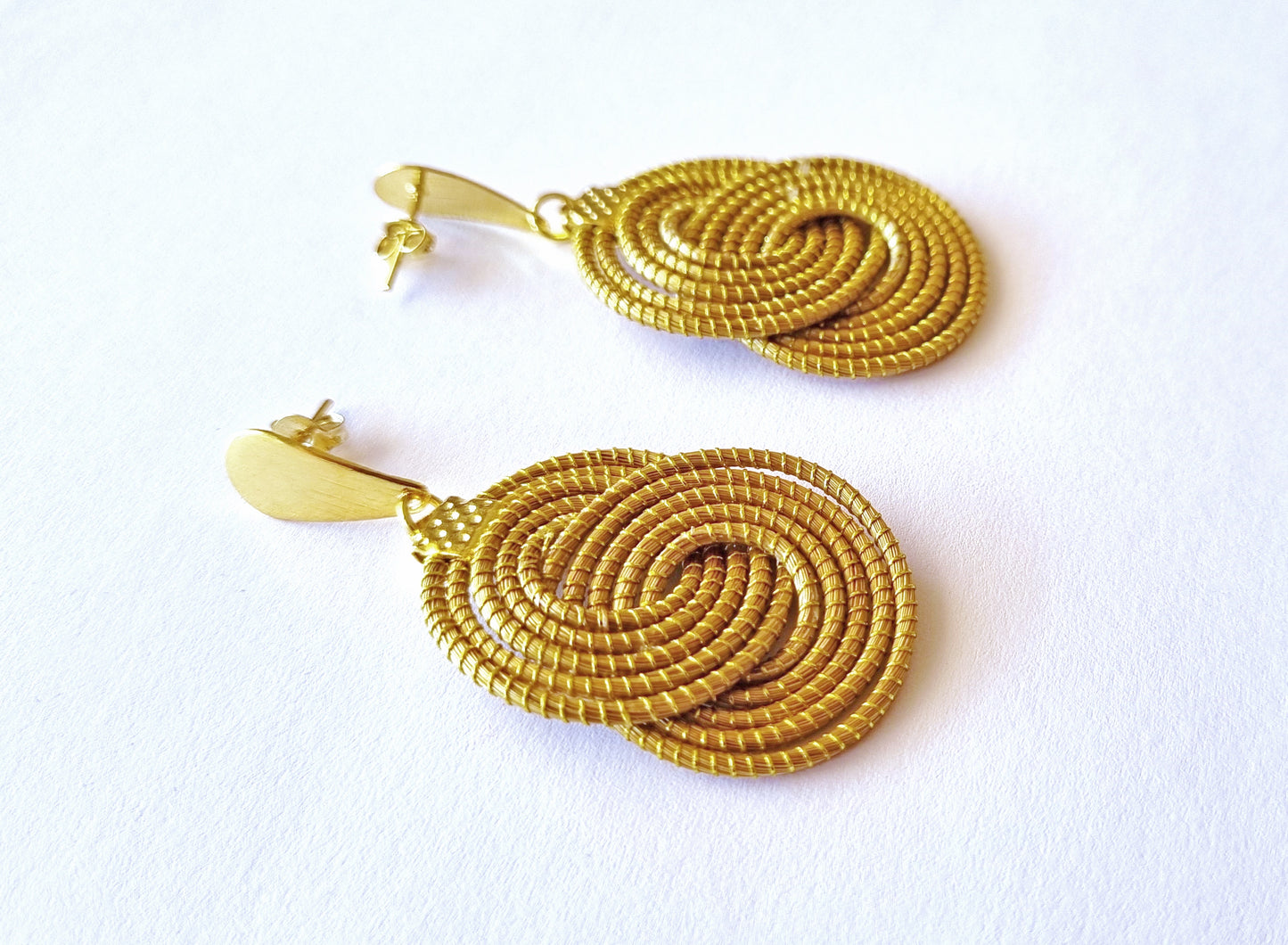 Boucles d'oreilles en Or Végétal et plaqué Or - Capim Dourado - DORINOR