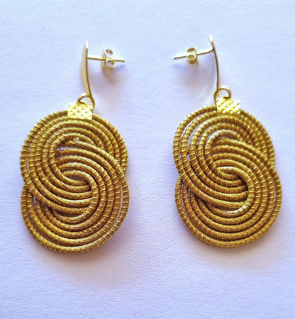 Boucles d'oreilles en Or Végétal et plaqué Or - Capim Dourado - DORINOR