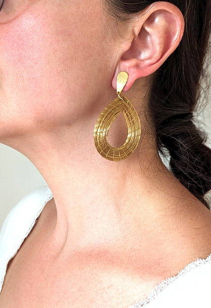 Boucles d'oreilles en Or Végétal et plaqué Or - Capim Dourado - DORINOR