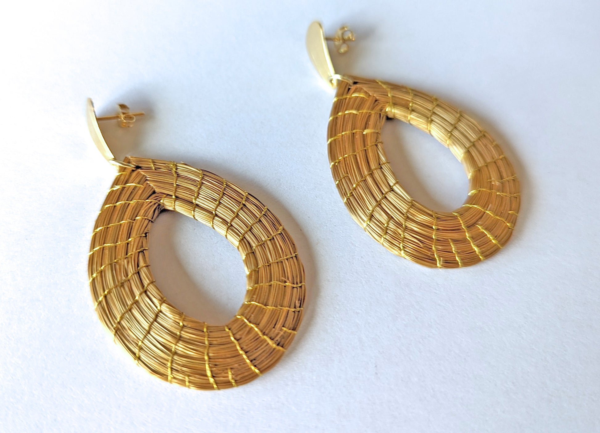 Boucles d'oreilles en Or Végétal et plaqué Or - Capim Dourado - DORINOR