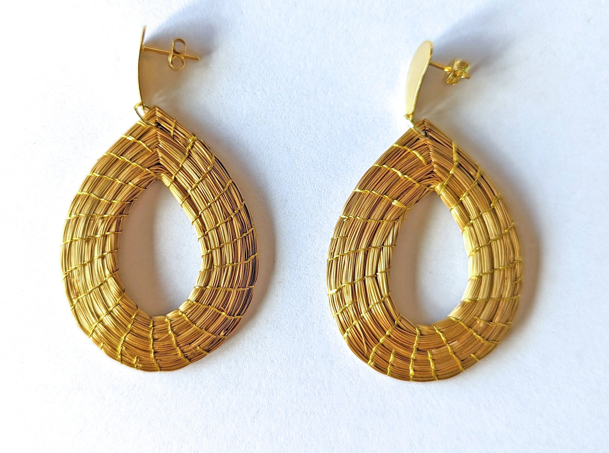 Boucles d'oreilles en Or Végétal et plaqué Or - Capim Dourado - DORINOR