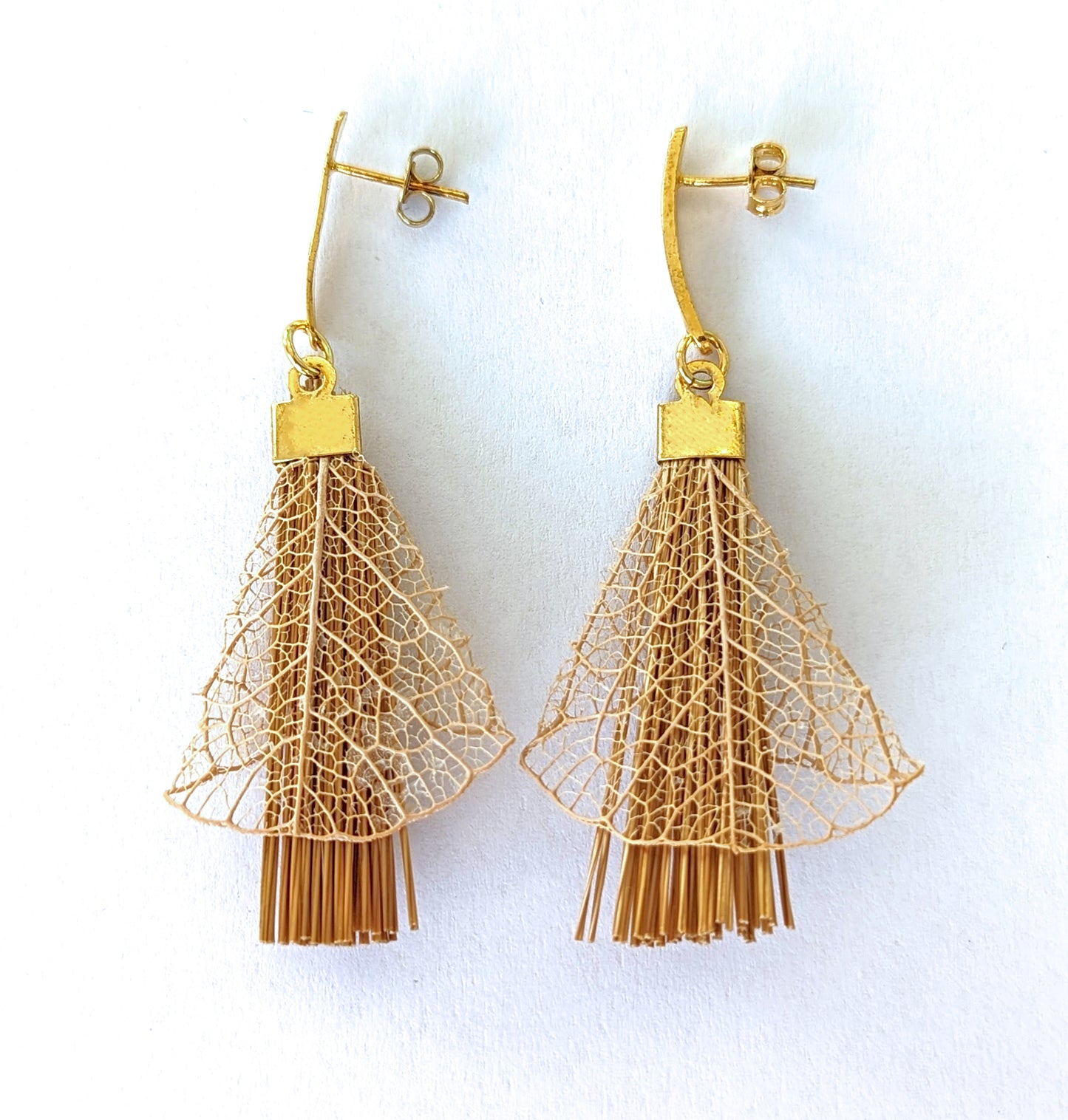 Boucles d'oreilles en Or Végétal et plaqué Or - Capim Dourado - DORINOR