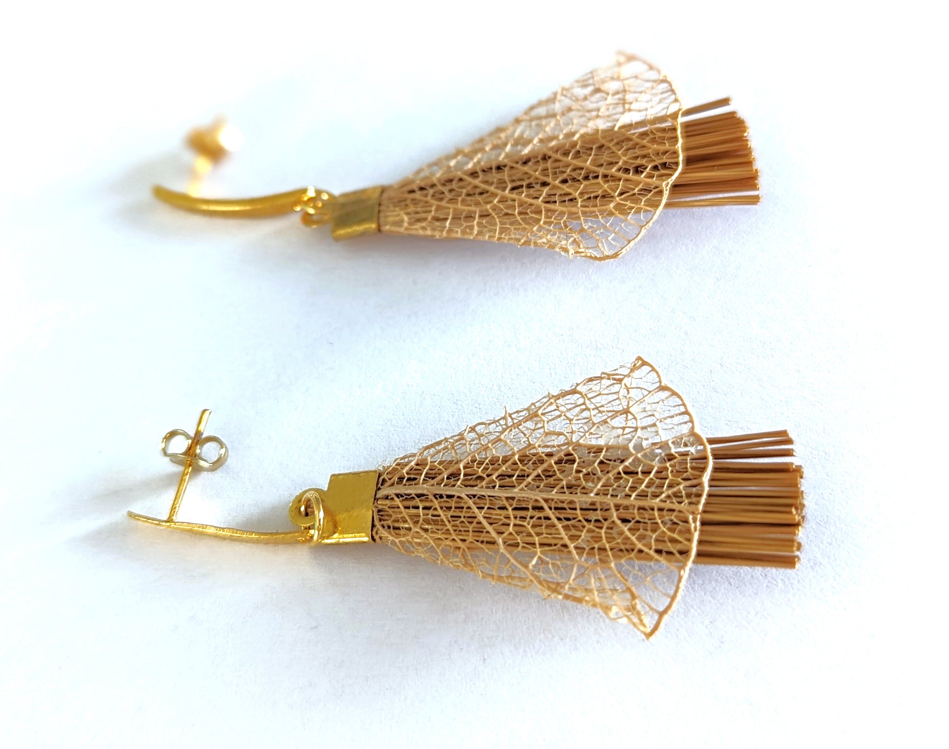 Boucles d'oreilles en Or Végétal et plaqué Or - Capim Dourado - DORINOR