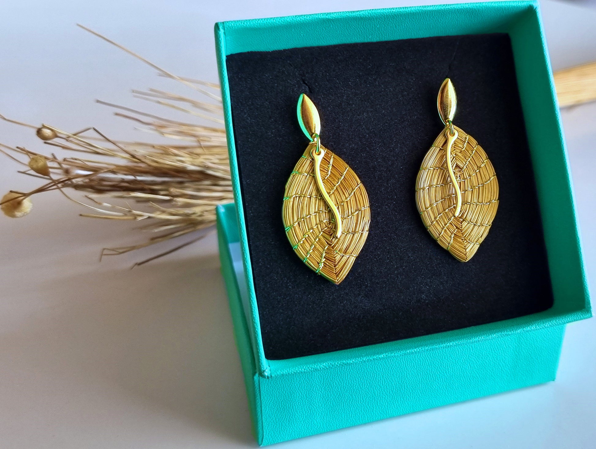 Boucles d'oreilles en Or Végétal et plaqué Or - Capim Dourado - DORINOR