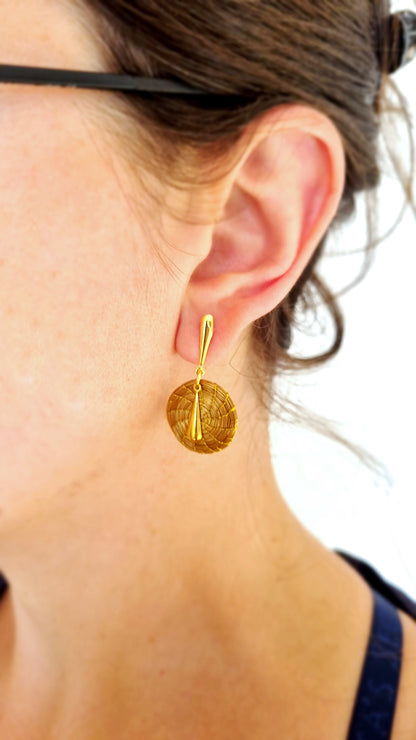 Boucles d'oreilles en Or Végétal et plaqué Or - Capim Dourado - DORINOR