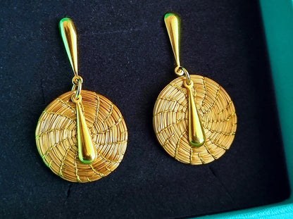 Boucles d'oreilles en Or Végétal et plaqué Or - Capim Dourado - DORINOR