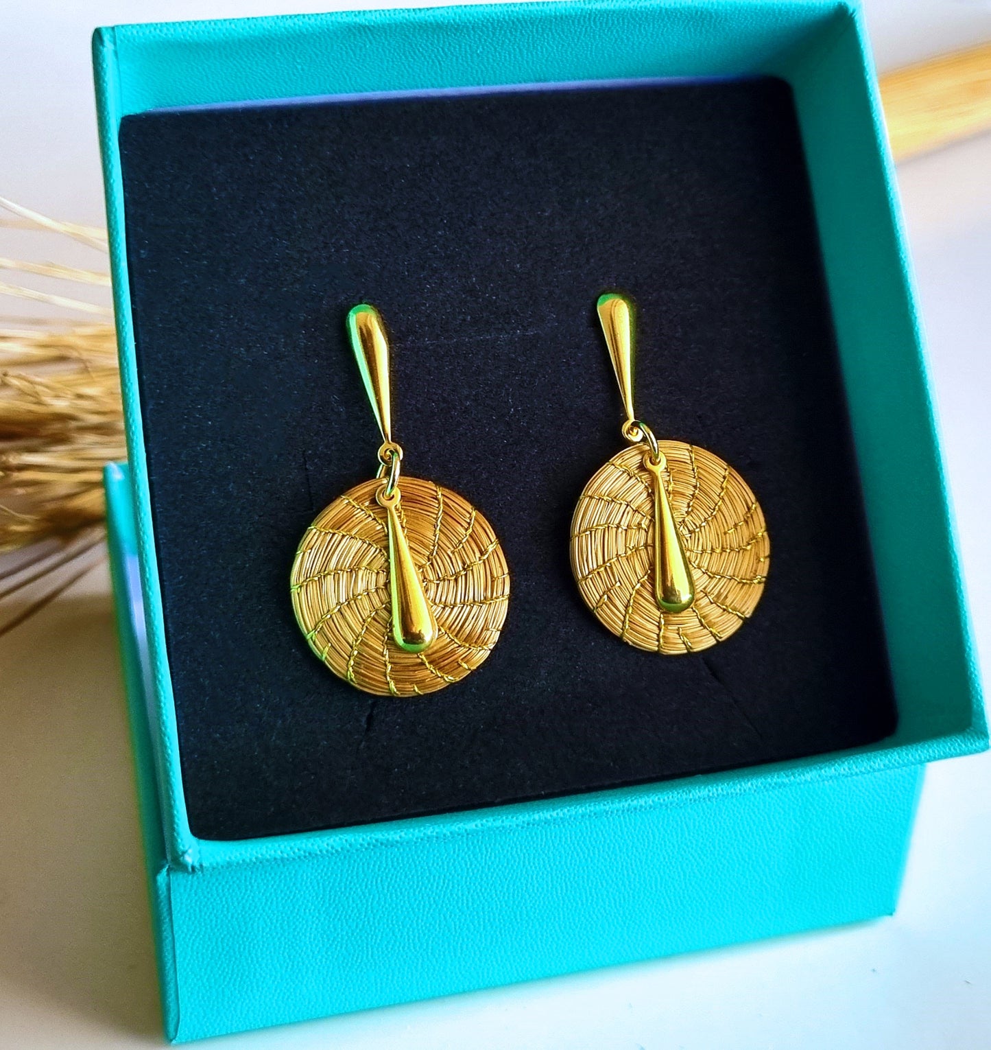 Boucles d'oreilles en Or Végétal et plaqué Or - Capim Dourado - DORINOR