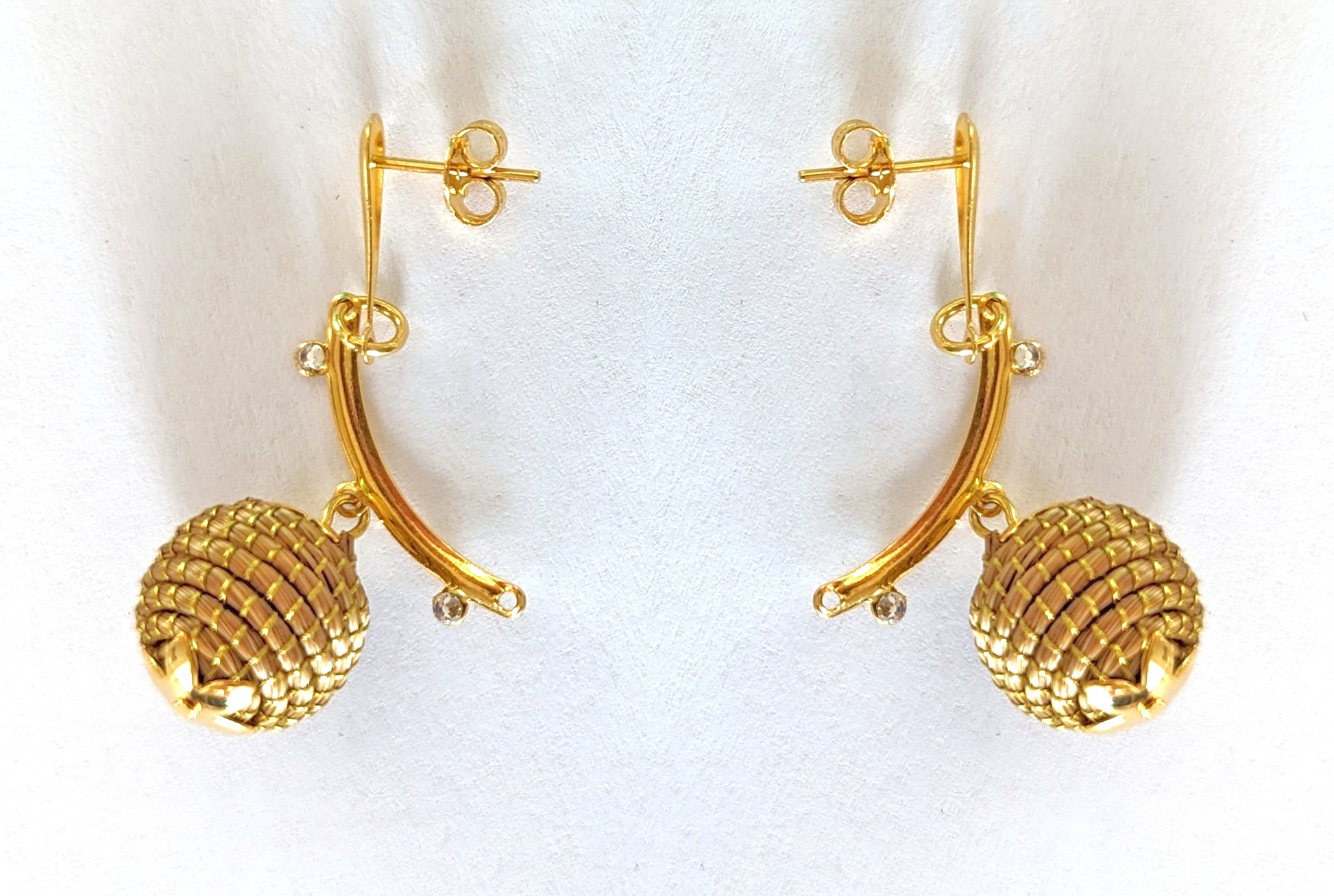 Boucles d'oreilles en Or Végétal et plaqué Or - Capim Dourado - DORINOR