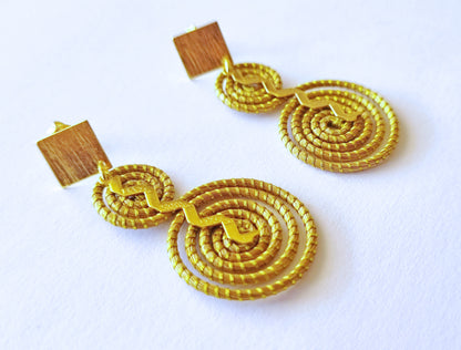 Boucles d'oreilles en Or Végétal et plaqué Or - Capim Dourado - DORINOR