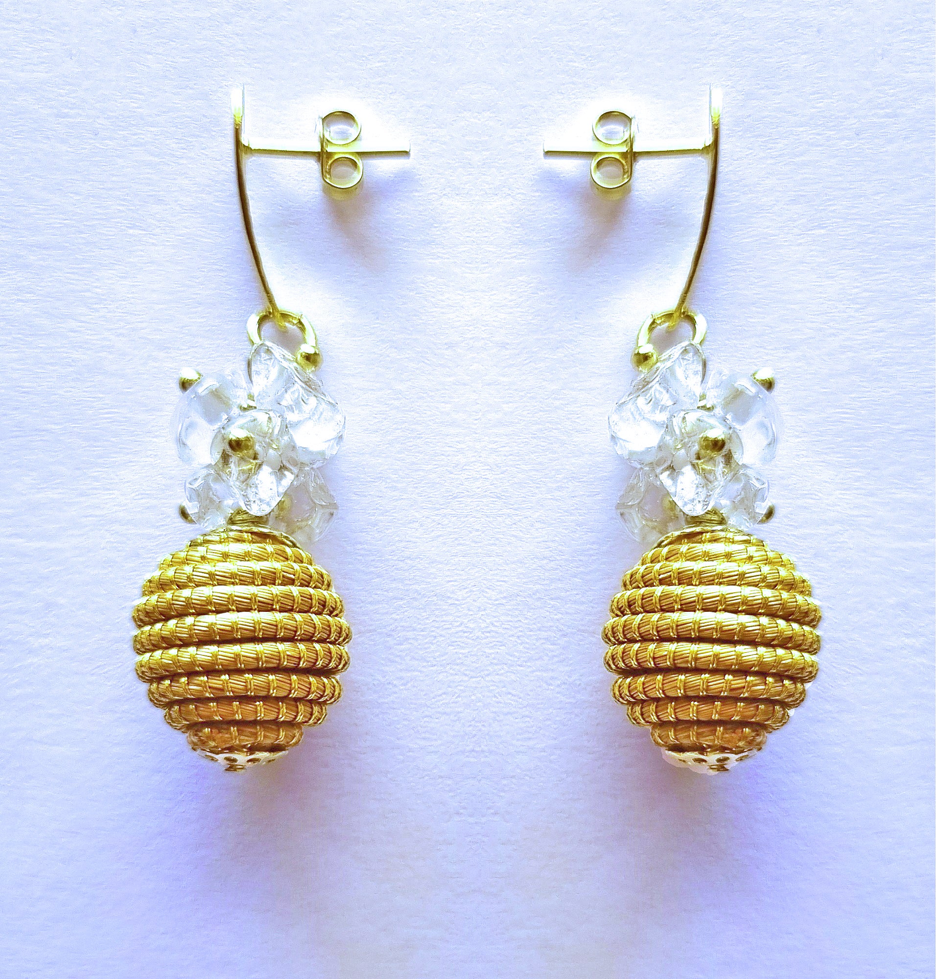 Boucles d'oreilles en Or Végétal et plaqué Or - Capim Dourado - DORINOR