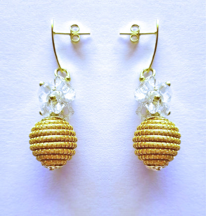 Boucles d'oreilles en Or Végétal et plaqué Or - Capim Dourado - DORINOR