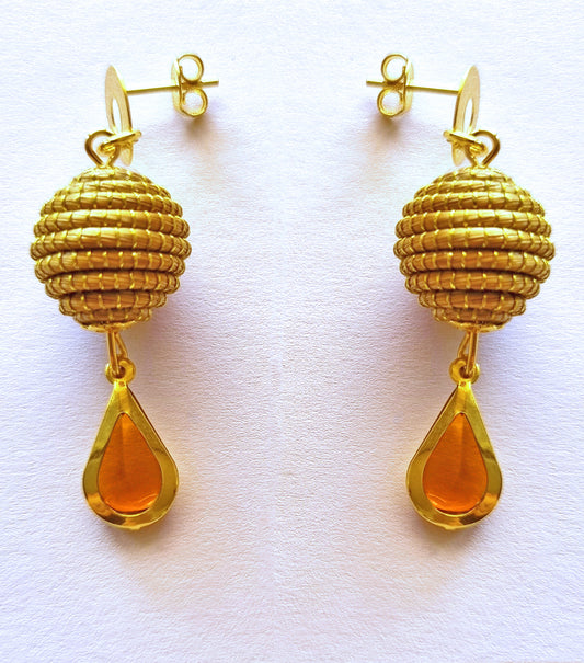 Boucles d'oreilles en Or Végétal et plaqué Or - Capim Dourado - DORINOR