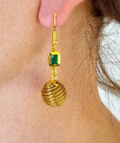 Boucles d'oreilles en Or Végétal et plaqué Or - Capim Dourado - DORINOR