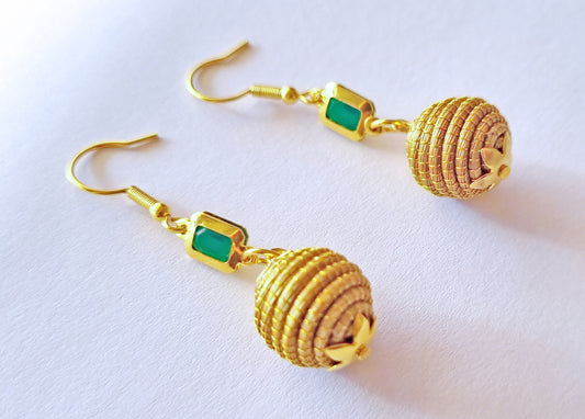 Boucles d'oreilles en Or Végétal et plaqué Or - Capim Dourado - DORINOR