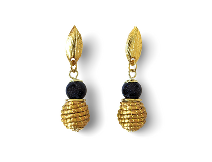 Boucles d'oreilles pierre étoile - Capim Dourado - Or Végétal et plaqué Or