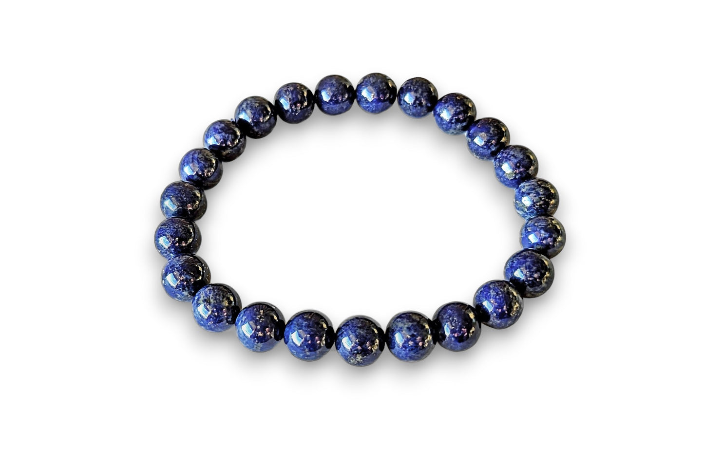 Bracelet Lapis Lazuli en pierres naturelles de qualité AA avec perles rondes de 8 mm - Lithothérapie : communication et protection