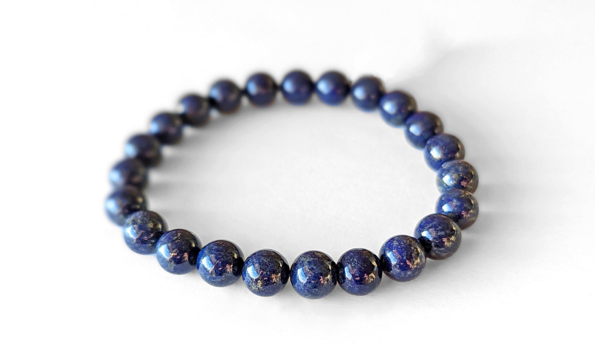 Bracelet Lapis Lazuli en pierres naturelles de qualité AA avec perles rondes de 8 mm - Lithothérapie : communication et protection