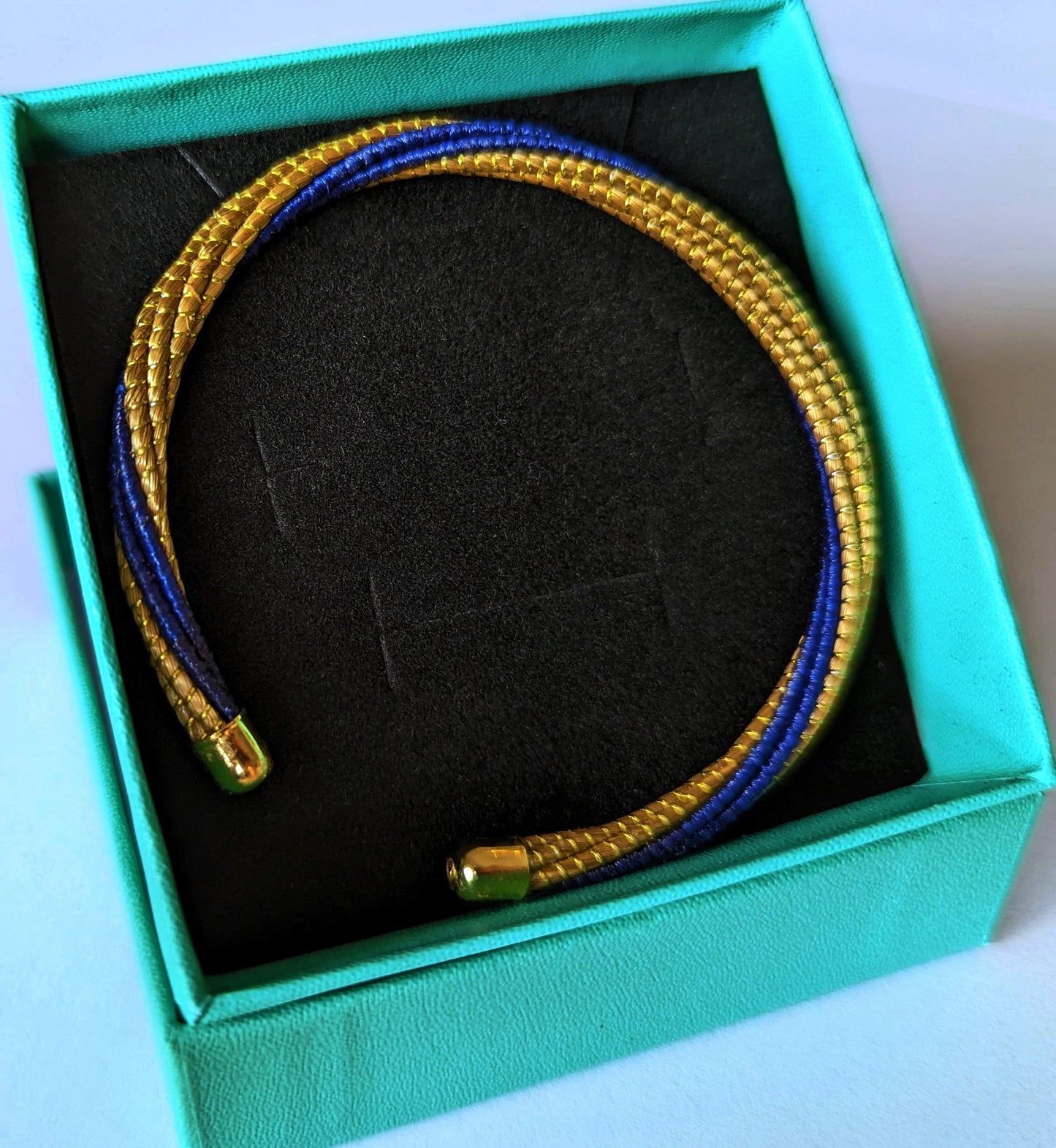 Bracelet en Or Végétal et plaqué Or - Capim Dourado - Couleurs - Bleu - DORINOR